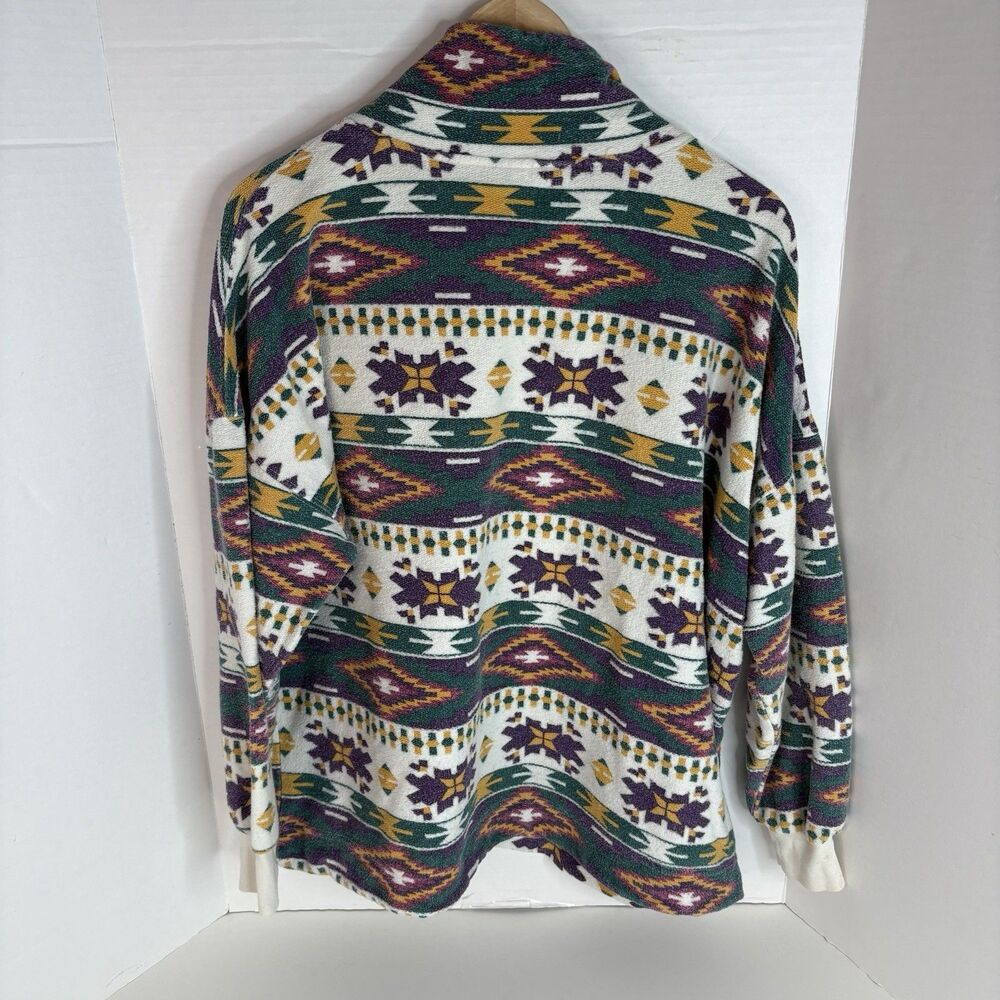 Vintage Jeans Wear Aztec Style Sweatshirt, Multicolored, Large, Quarter Zip - Picture 2 of 7